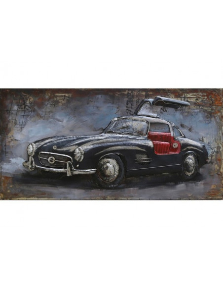 TABLEAU METAL MERCEDES NOIRE relief