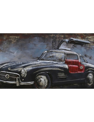 TABLEAU METAL MERCEDES NOIRE relief