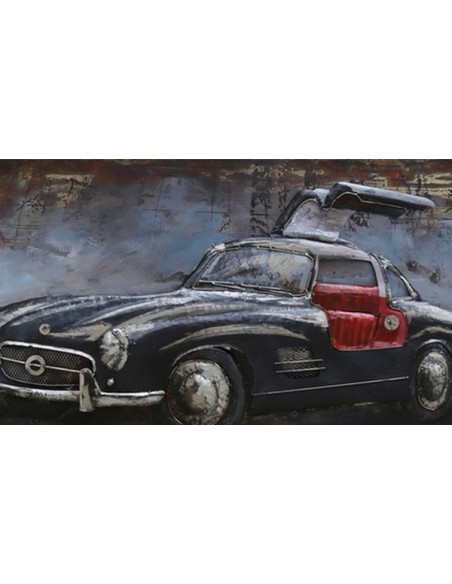 TABLEAU METAL MERCEDES NOIRE relief