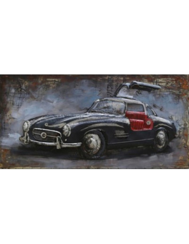 TABLEAU METAL MERCEDES NOIRE relief