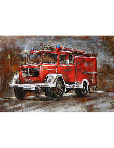 DECO MURALE CAMION pompier relief