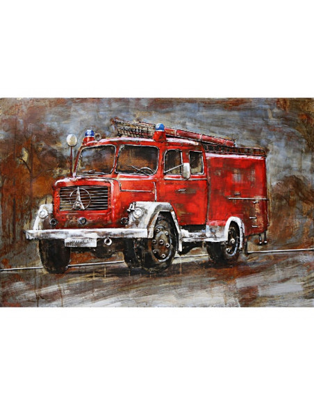 DECO MURALE CAMION pompier relief