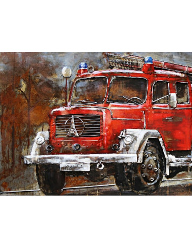 DECO MURALE CAMION pompier relief