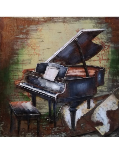 TABLEAU METAL PIANO relief