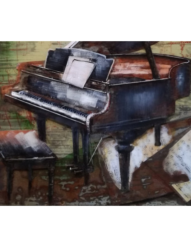 TABLEAU METAL PIANO relief