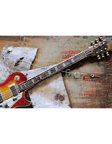 TABLEAU METAL GUITARE relief
