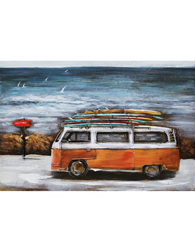 TABLEAU METAL VAN ORANGE relief