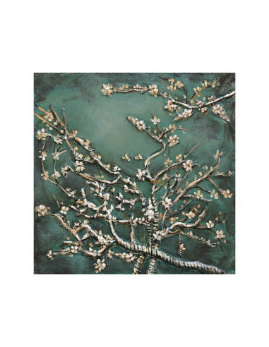 TABLEAU METAL AMANDIER EN FLEUR PM relief
