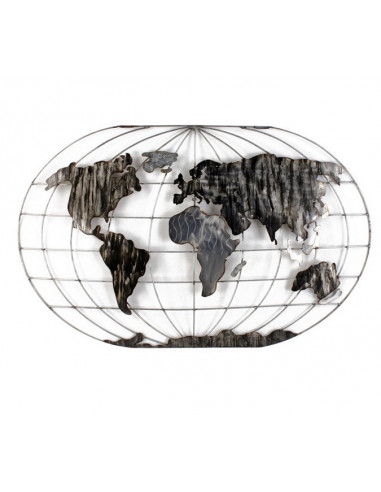 SCULPTURE MURALE GLOBE métal