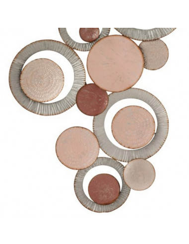 DECORATION MURALE DISQUE ROSE