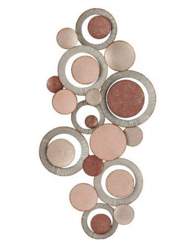 DECORATION MURALE DISQUE ROSE