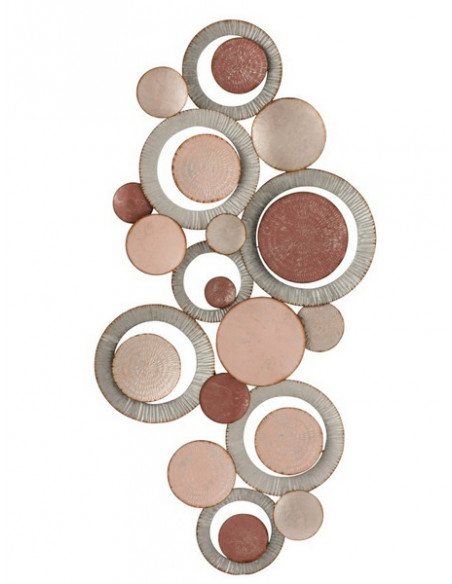 DECORATION MURALE DISQUE ROSE