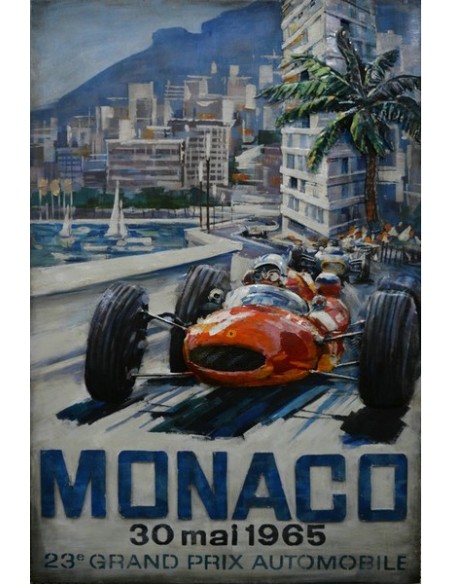TABLEAU METAL - GRAND PRIX MONACO relief