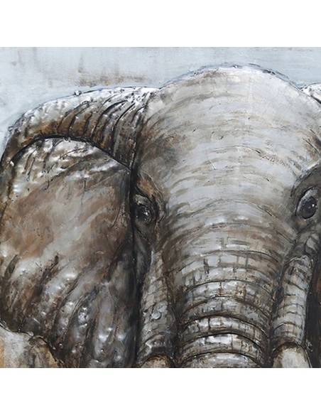 TABLEAU METAL - PACHYDERME relief