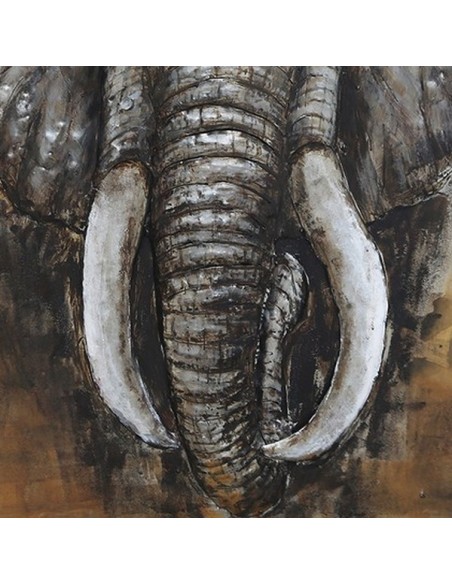 TABLEAU METAL - PACHYDERME relief