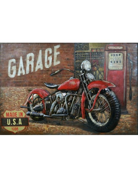 TABLEAU METAL - MOTOR USA 1936 relief