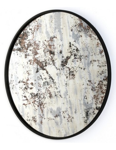 MIROIR ROND VIEILLI - 80 CM