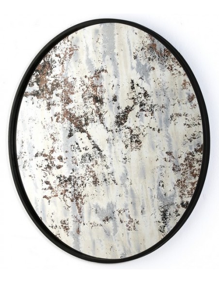 MIROIR ROND VIEILLI - 80 CM
