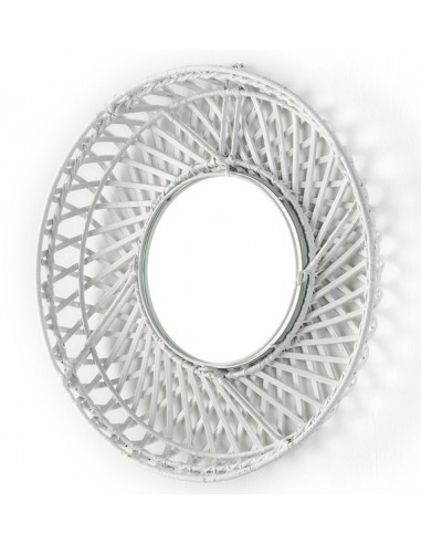 MIROIR OSIER NATUREL OU BLANC - 50 CM