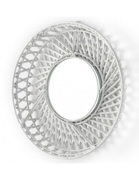 MIROIR OSIER NATUREL OU BLANC - 50 CM