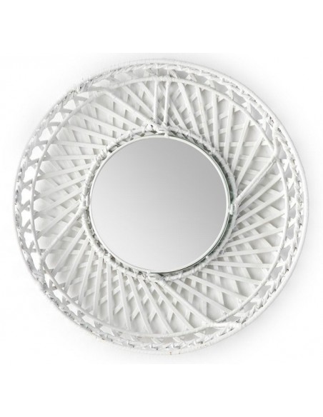 MIROIR OSIER NATUREL OU BLANC - 50 CM