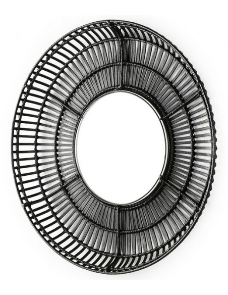 MIROIR OSIER NATUREL OU NOIR - 70 CM