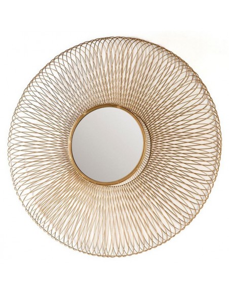 MIROIR MÉTAL ROSACE DORÉE - 79 CM / 112 CM