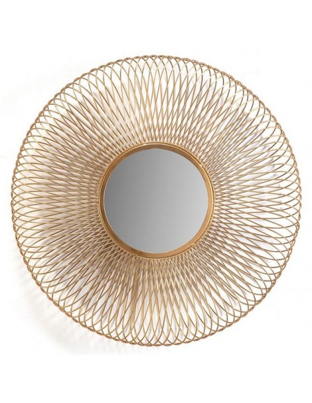 MIROIR MÉTAL ROSACE DORÉE - 79 CM / 112 CM