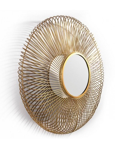 MIROIR MÉTAL ROSACE DORÉE - 79 CM / 112 CM
