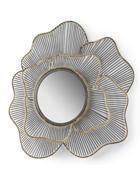 MIROIR MÉTAL COROLLE OR - 79 X 71 CM
