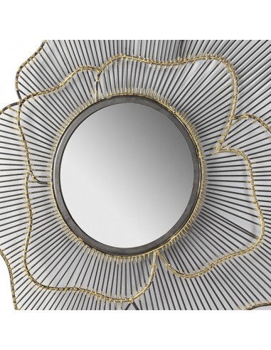 MIROIR MÉTAL COROLLE OR - 79 X 71 CM