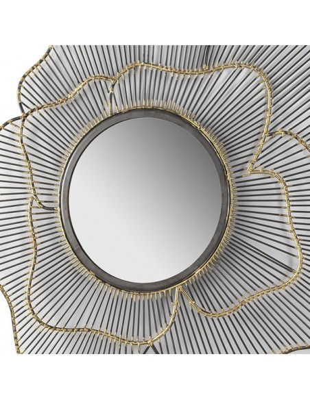 MIROIR MÉTAL COROLLE OR - 79 X 71 CM