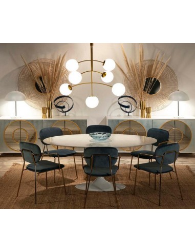 MIROIR MÉTAL ROSACE DORÉE - 79 CM / 112 CM