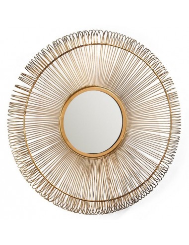 MIROIR ROND MÉTAL DORÉ - 76 CM