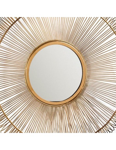 MIROIR ROND MÉTAL DORÉ - 76 CM
