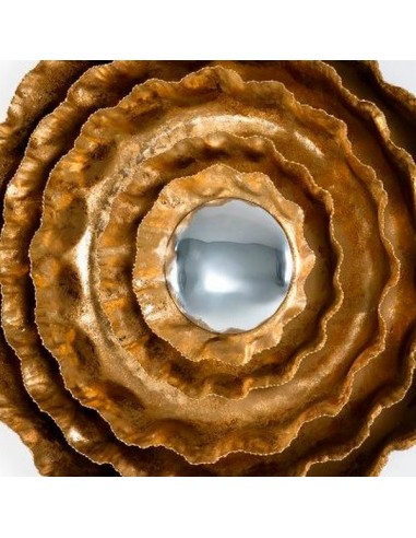MIROIR COROLLE DORÉE - 76 CM