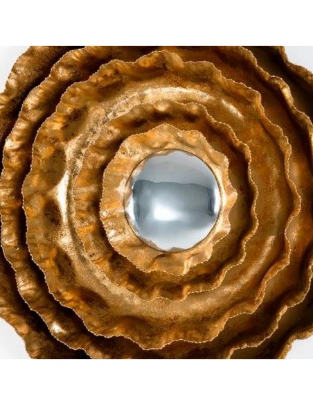 MIROIR COROLLE DORÉE - 76 CM