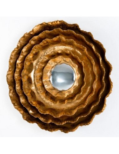 MIROIR COROLLE DORÉE - 76 CM