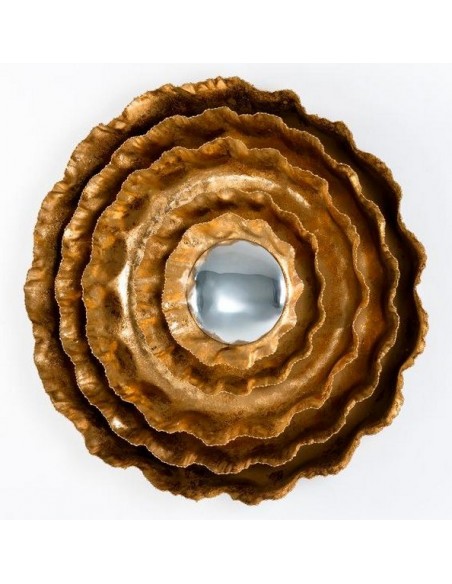MIROIR COROLLE DORÉE - 76 CM