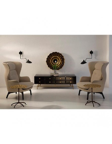 MIROIR COROLLE DORÉE - 76 CM