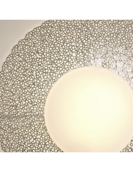 APPLIQUE COROLLE ARGENTÉE - 90 CM