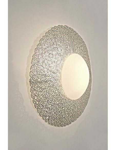 APPLIQUE COROLLE ARGENTÉE - 90 CM