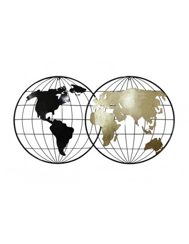 DECORATION MURALE MAPPEMONDE BLACK AND GOLD