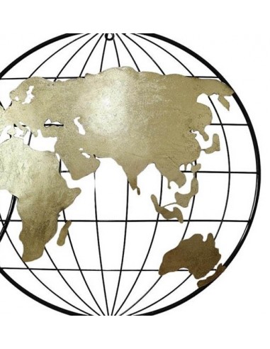 DECORATION MURALE MAPPEMONDE BLACK AND GOLD