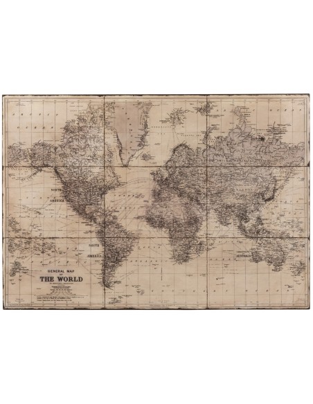 DECORATION MURALE - PLANISPHERE ANCIEN - Gris/beige