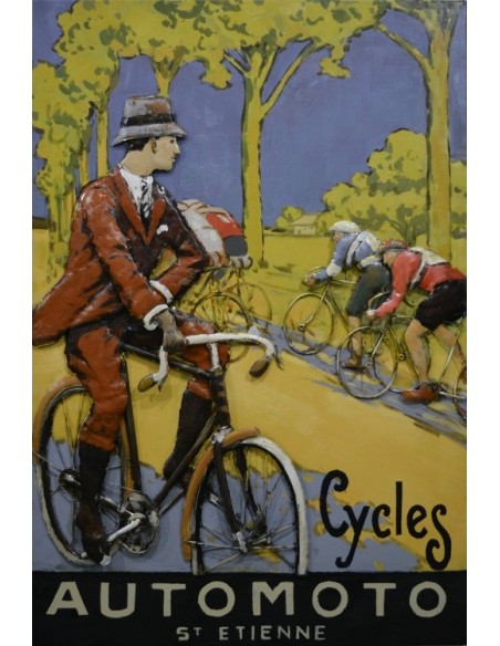 Tableau métal - Automoto 1899 relief