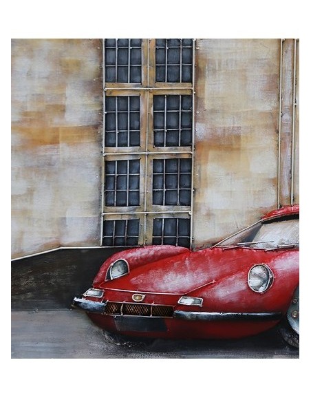 Tableau métal - Porsche rouge relief