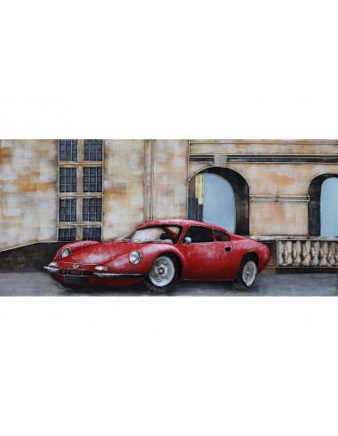 Tableau métal - Porsche rouge relief