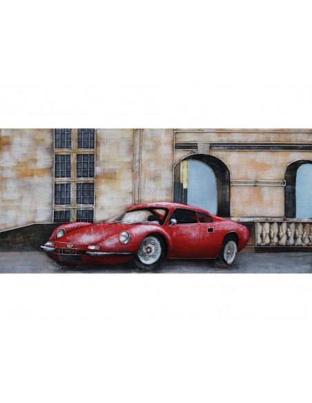 Tableau métal - Porsche rouge relief