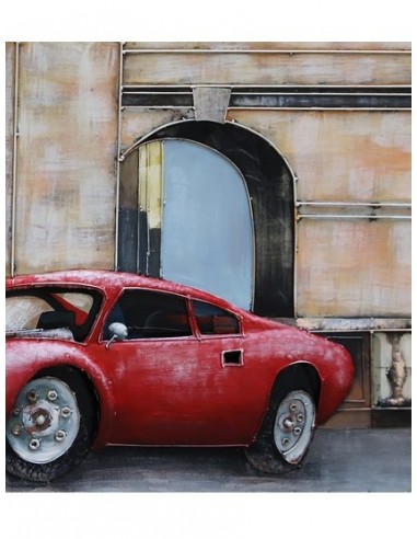 Tableau métal - Porsche rouge relief